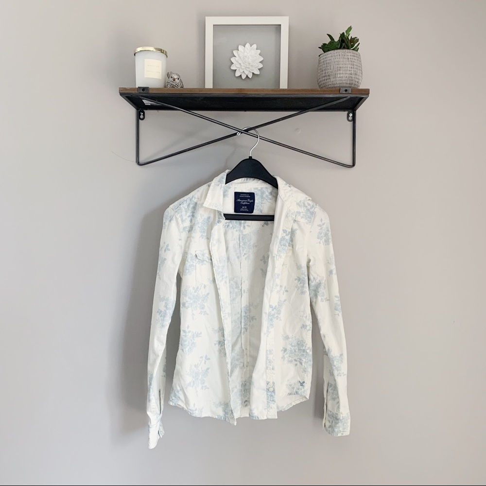AE Floral Print Denim Shirt